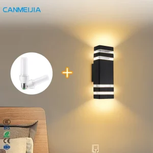 For Outdoor E27 Modern Outdoor Long Strip Led Wall Lamp Mounted Exterior Living Room Corridor Garden Lamp Wall Lamps Wall Light
