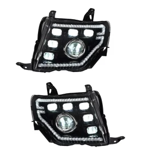 For Pajero Matrix LED 6 Lens Design Projector DRL Dynamic Turn Signal Tuning Facelift Assembly Front Headlamp