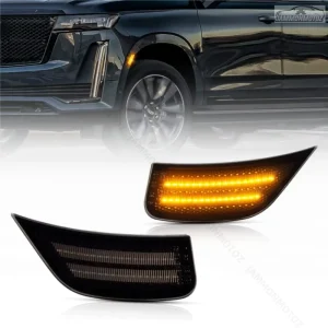 For Suburban Escalade Yukon Amber LED Side Marker Light Smoked Lens