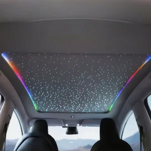 For Tesla Y / New Y Juniper Starry Sky Roof Ambient Light Car Roof Sunshade Voice Control Sunshade Car Interior