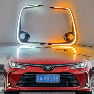 For Toyota Corolla Car LED Daytime Running Lights Front Fog Lights Decorative Lights Auto Dynamic DRL Lights