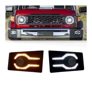 For Toyota Land Cruiser 70 Series LC71 LC76 LC78 LC79 LED Fog Light DRL Lamp Trim Frame Bezel Cover