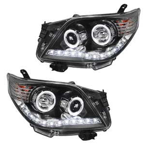 For Toyota Prado 150 Facelift Upgrade Angel Eyes Halo LED DRL Bi LED Projector Lens Front LED Headlight Assembly