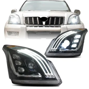 For Toyota Prado LC120 Upgrade LED Headlight Assembly LED Daytime Running Lights Streaming Turn Signal Plug & Play