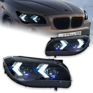 For X1 E84 Headlight Assembly Modified Arrow LED Daytime Running Lights Turn Signal 12V 35W