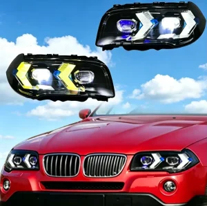 For X3 E83 Headlight Upgrade to Arrow style Dual color Daytime Running Lights 12V 6000K Retrofit