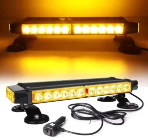 Four Sided Amber LED Strobe Light Strips 20/32/44/50 Inch Emergency Hazard Warning Beacons Automotive Accessories LED Light Bars