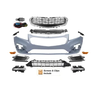Front Bumper Cover Assembly Grille Grill Kit W Fog Light For Chevy For Cruze