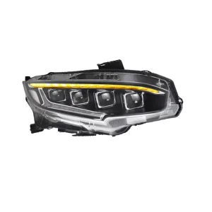 Front Bumper Headlamp Halogen Xenon 4 Lens Headlight Optional Red Demon Eye LED Headlights for Honda Civic 10th