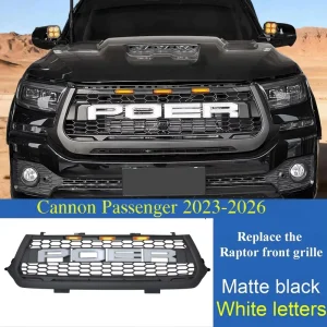 Front Grille With LED Lighting for GWM Cannon POER Pickup Exterior Modification Auto Body Parts Perfect Fit
