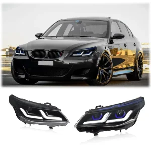 Front LED Headlights Upgrade for BMW 5 Series E60 E61 Headlights 12V New DRL Turn Signal Plug and Play
