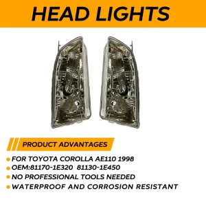 Front Light Lamp for Toyota Corolla AE110 81170 1E320 81130 1E450 81110 1E460 81150 1E330 Head Lamp Headlight