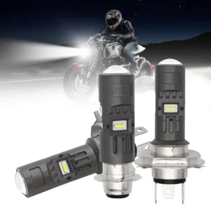 Front Motorcycle LED Spotlight P15D H4 Single Three Claw Headlight 6000K Color Durable Headlight Lens