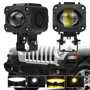 Front Motorcycle LED Spotlight and Fog Lights IP65 Waterproof Universal Fit Mini Driving Lights