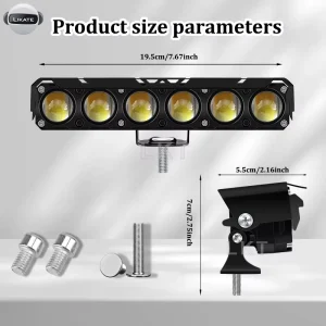 Front Motorcycle Spotlights Headlight Fog Lights 6 Lens Two-color Motorcycle LED Spotlights Led for Car