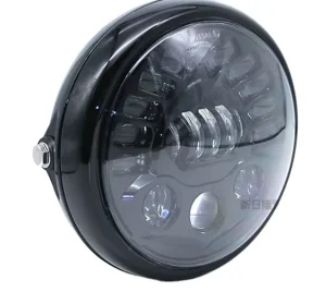 Front Round Headlamp LED Display Screen 1 Lens Motorcycle Lighting System with DRL and HI LO Sealed Beam for Replacement