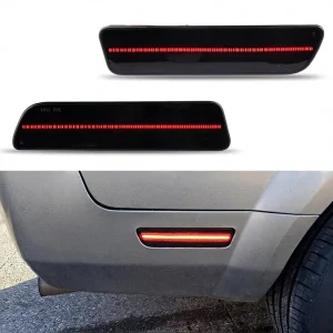 Full LED Rear Side Marker Red Light Kit Smoked Lens Rear Bumper Red Lights 2pcs Fit for Mustang GT