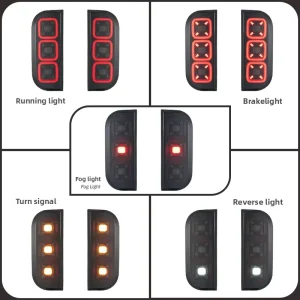 Full LED Tail Light Assembly Modified Rear Lamp with Running Brake Turn Signal Plug & Play Car Accessories for BAIC BJ212