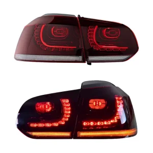 Full LED Tail Light Assembly for Volkswagen Golf 6 MK6 R20 Dynamic Sequential Turn Signal Rear Brake Lamp