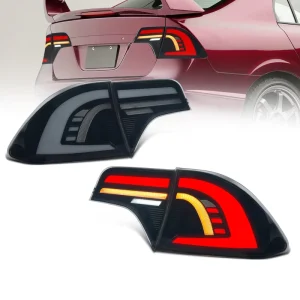 Full LED Tail Lights Clear for 8th Gen FA1 FA5 Sedan Sequential Turn Signal IP67 Waterproof