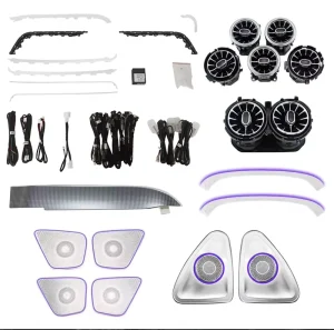 Full Set 64 Colors Car Interior Ambient Lighting for Mercedes Benz GLB 180 200 W247 X247 Front Rear Vent