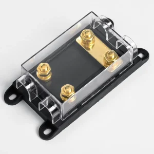 Fuse Block and Automotive Fuse Box 2 Way 0/4 AWG ANL Inline Fuse Holder with Transparent Cover for Car Marine