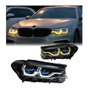 G30 Headlight 5 Series Dual Color Version Upgrade Lamp Ikon LED Auto DRL Signal Spoon Head Lamp for Bmw