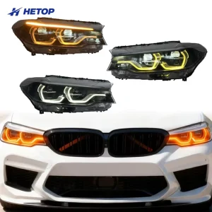G30 Headlights 5 Series Triple Color Pre LCI Upgrade Modified LED DRL Ikon Style Head Lamp Plug and Play for BMW