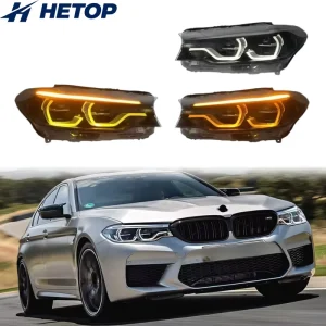 G30 Headlights Triple Color Yellow White Amber System 5 Series Upgrade Lamp IKON LED Auto DRL Head Lamp for BMW