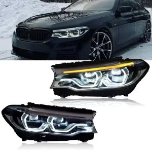 G30 Upgrade Headlights 5 Series G30 G38 525i 530i 535i F90 LED Auto Front Lights DRL Signal Spoon Head Lamps for Bmw