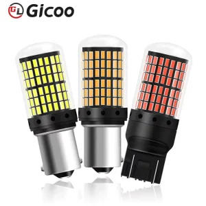 GICOO 3014 144smd Car Turn Signal Lights 7440 T443 Led 1156 BA15S BAU15S for Car Super Bright LED Car Brake Bulbs