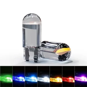 Glass Fully Transparent LED T10 W5W COB Bulb for Car License Plate Lamp 12V