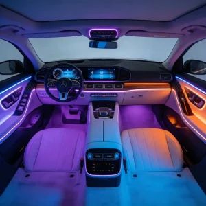 Glint OEM ODM Car Ambient LED Lights Universal Rainbow Flow Interior Strip Lighting Fiber Optic Auto Atmosphere Light