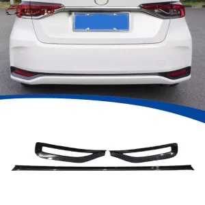 Glossy Black ABS Carbon Look Car Rear Bumper Fog Light Lamp Cover Strip for Toyota Sprinter Corolla Altis Sedan E210
