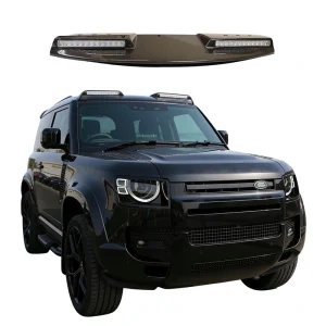 Glossy Black Plastic Carbon Fiber Long LED Roof Lights for LandRover Defender Off-Road Pickup Exterior Lighting Accessories