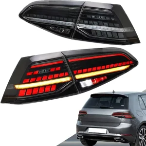 Golf MK7 MK7.5 GTI GTR GTD TDI TSI Tail Lights Amber Sequential Turn Signals Smoked Cover