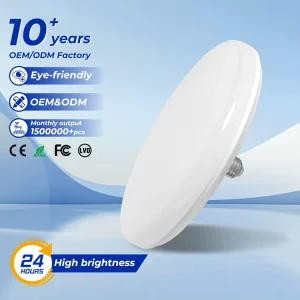 Good Quality Bulb Light 24W 36W 50W 70W Super Brightness E27 Base PP Iron Flicker Free UFO LED Bulbs