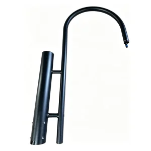 Gooseneck Post Top Light Arm Vintage Retrofit Aluminum Mounting Bracket for Historic Street Light Pendant Fixture Black