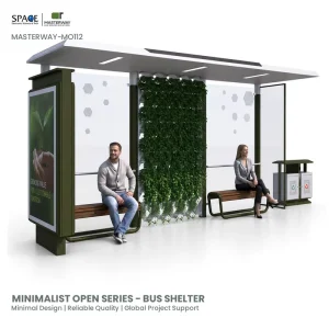 Green Plant Basin Design Bus Shelter Eco Friendly City Bus Station Advertising Light Boxes for Sale