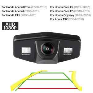 GreenYi 1080P AHD Reverse Light Camera for Honda Accord Civic Pilot Odyssey Acura TSX Backup Camera Dynamic Guidelines