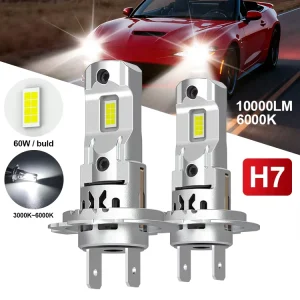 Gview H7 LED Headlight Bulb CSP 7035 Chip Fan Cooling H8 H1 9005 H4 8000lm LED Headlight Bulb H7 Easy to Install Car LED Light