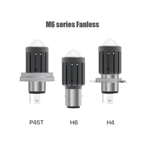 H4 H6 P45T Motorcycle Led Headlight Fanless Design 3000LM Canbus 15W 6000K Led Motorcycle Headlight