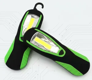 HB 321 AA Battery Powered IP65 Waterproof ABS Magnetic COB 3W LED 4 Hours Portable Bright Work Light Hanging Hook For Workshop