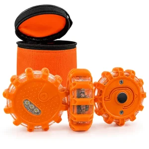 HB-328 3 Pack Traffic Flashlight Magnetic Mount AAA Battery Powered Waterproof ABS Roadside Emergency Safety Warning Lamp