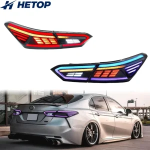 HETOP Camry LED RGB Tail Lights Car DRL Upgrade Taillight Brake Turn Signal Lamp Plug and Play Accessories for Toyota