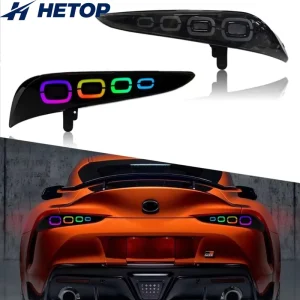 HETOP Supra RGB LED Tail Lights Upgrade DRL Tail Light Brake Turn Signal Lamp Plug and Play Accessories for Toyota