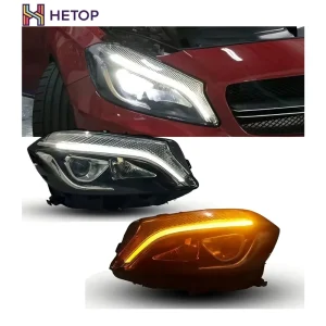 HETOP W176 Headlights A-Class Upgrade LED A45 A180 A200 X176 Head Lamp Projector Lens Accessories Modified for Benz