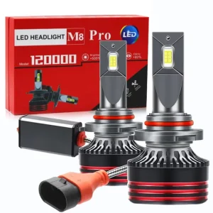 HEYWORD M8 Pro 120W 10000LM LED Car Headlights 6500K Color Temperature Aluminum Material H7 Bulb Shape 9-32V Voltage