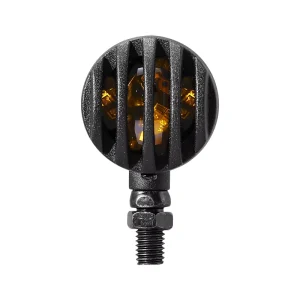 HPMP HP ZD036 Universal Aluminum Alloy Motorcycle Turn Signal Light Front Black Halogen Light DC 12V 1 Lens CN