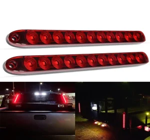 HST-20410 Car Truck Trailer Pickup Tailgate Stop Marker 3rd Brake Lamp 15inch 11LED Strip Brake Light Bar for Truck